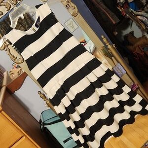 Black and white stripped dress size small